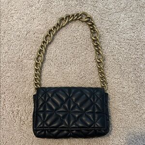 Elegant Zara Black Quilted Chain Shoulder Bag